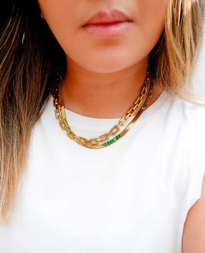 Eden Geometric Chunky Gold Necklace