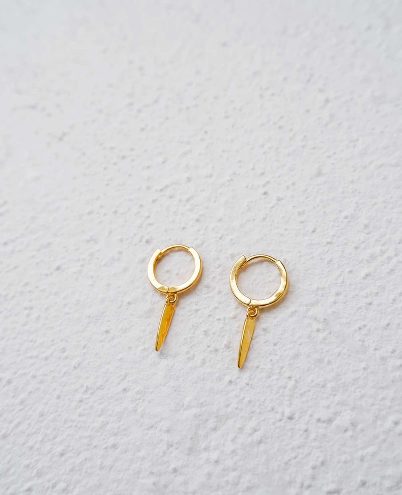 Remi Long Dagger Gold Huggies