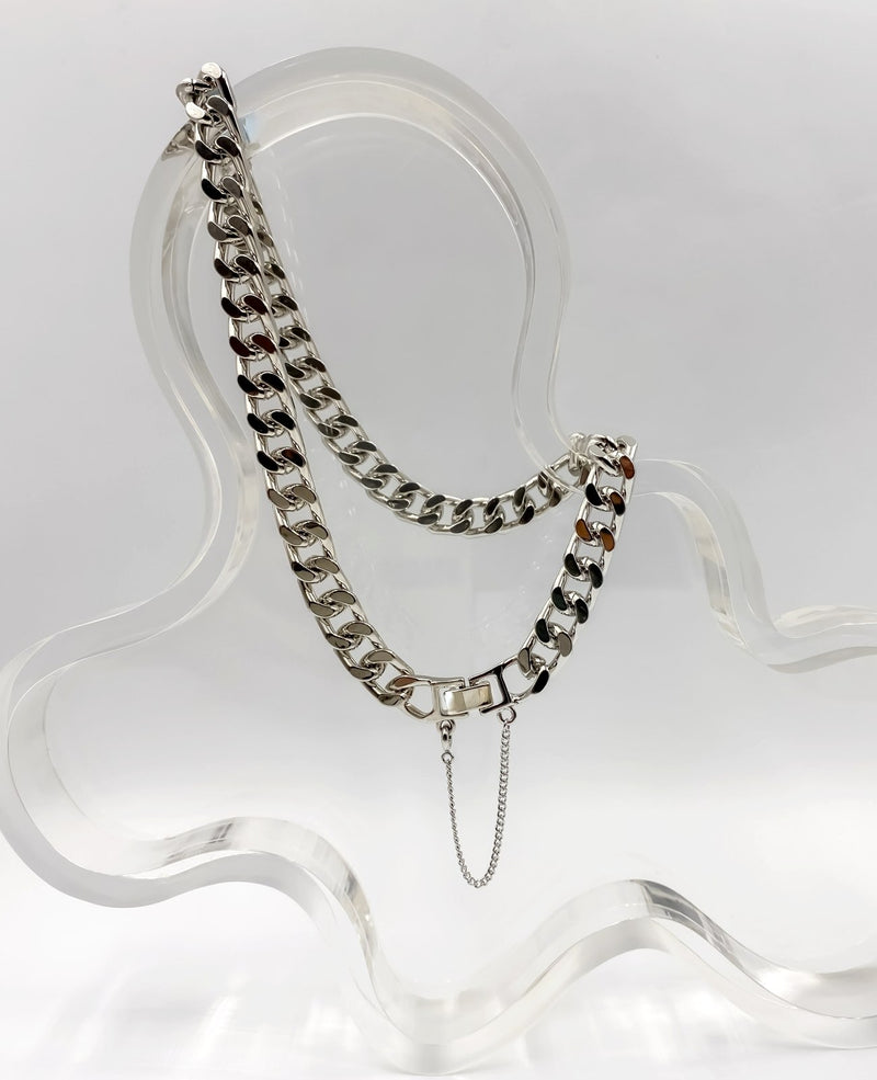 Athena Buckle Silver Chain Necklace