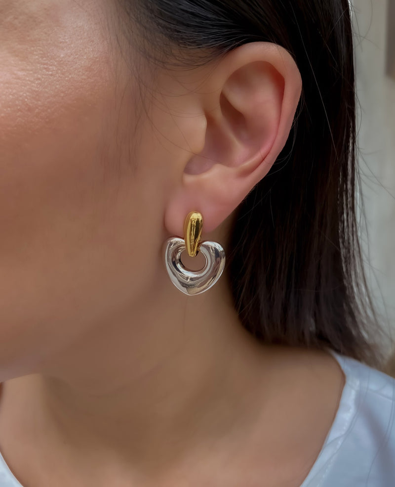 Eden Heart Mix Metals Earrings