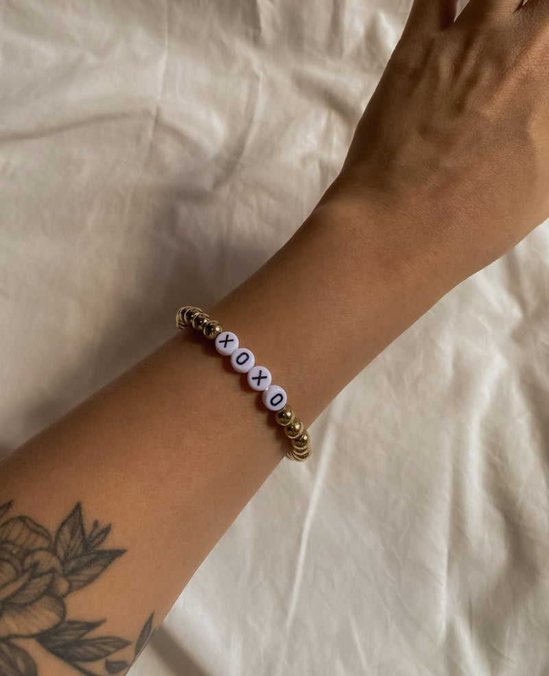 Layla XOXO Gold Beaded Bracelet