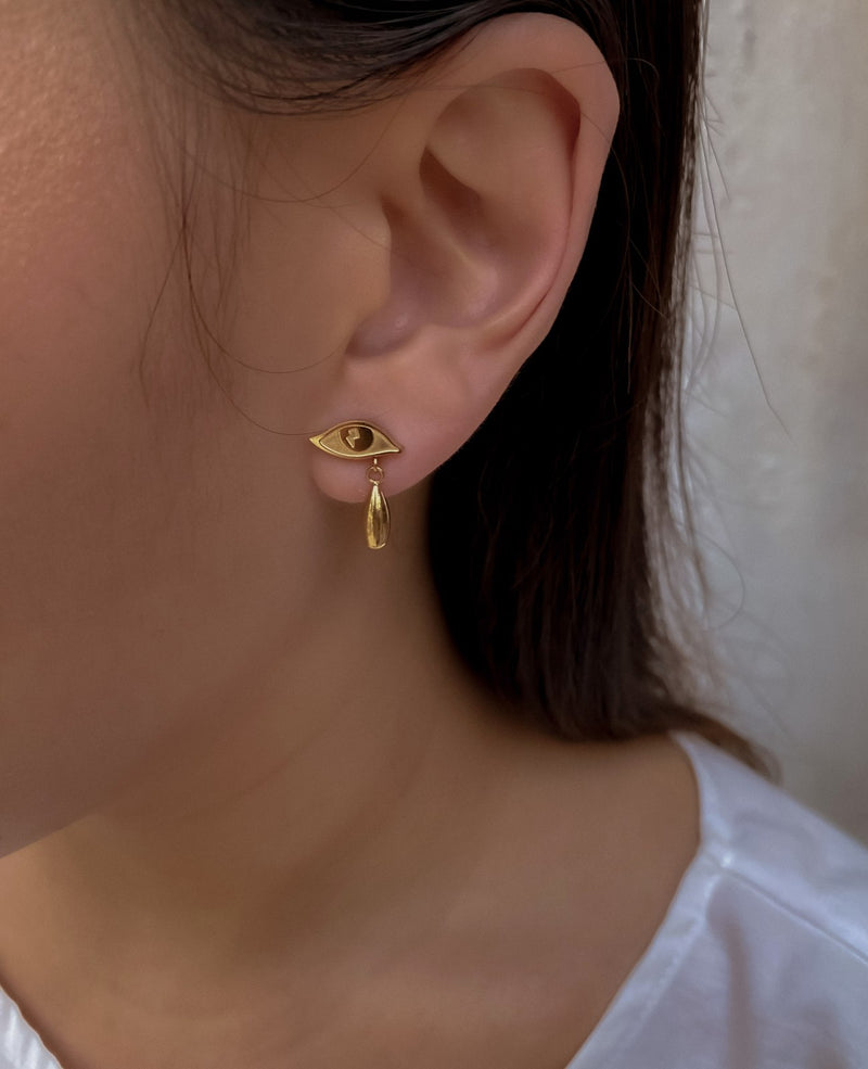 Siena Eyes Pearl Dainty Earrings