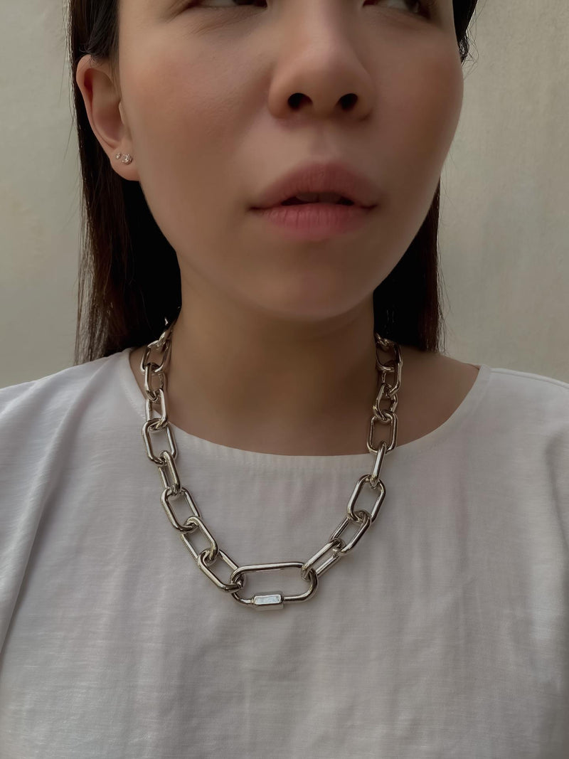 Solange Chunky Silver Chain Necklace