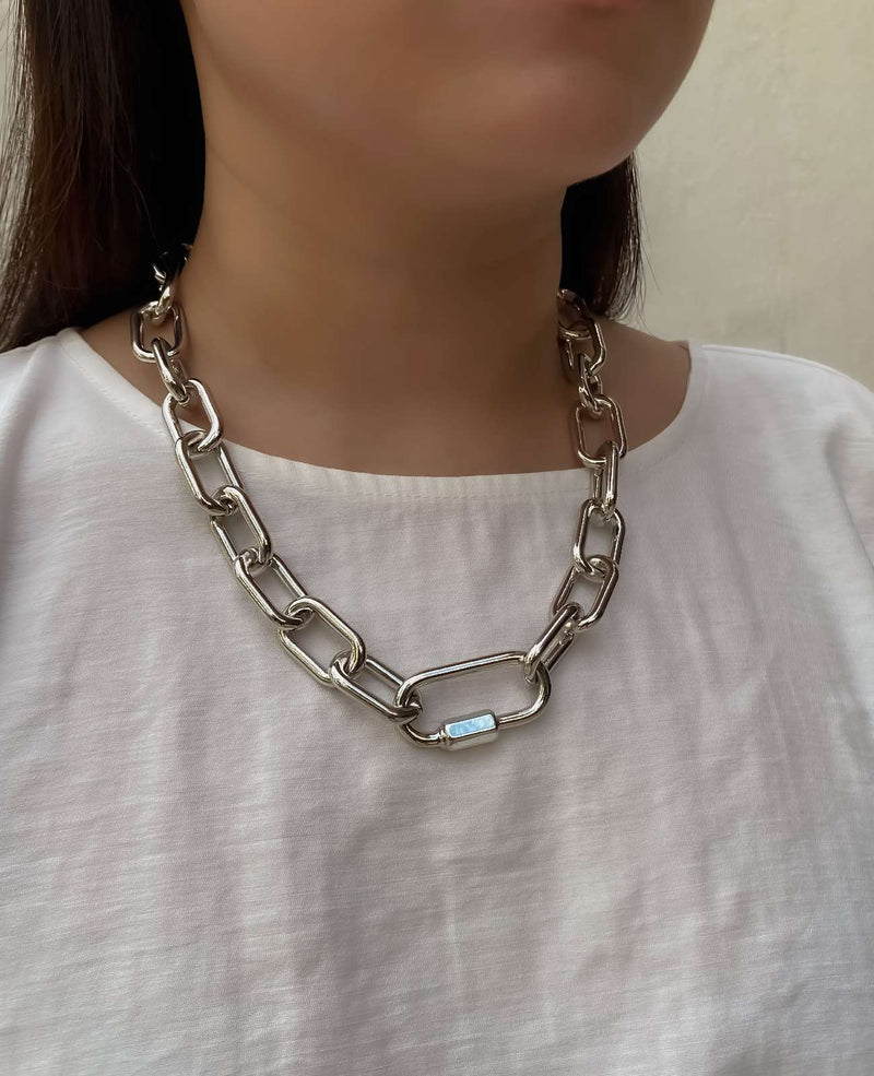 Solange Chunky Silver Chain Necklace