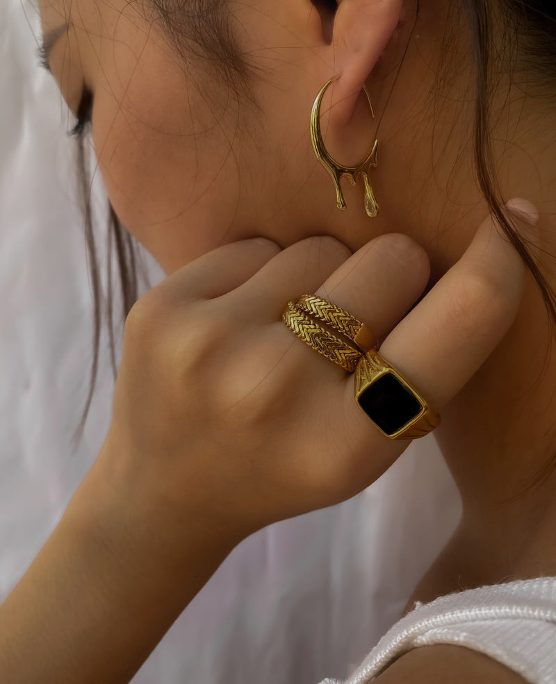 Arabella Black Signet Statement Ring