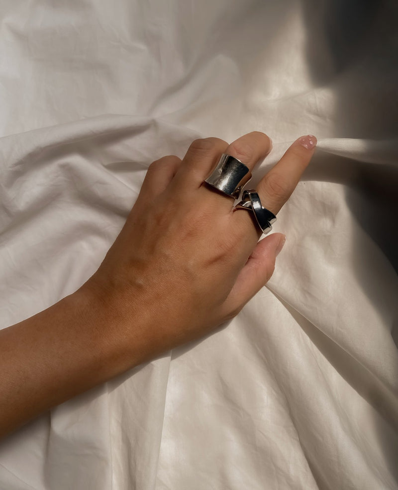 Alessandra Cross Stitch Silver Ring