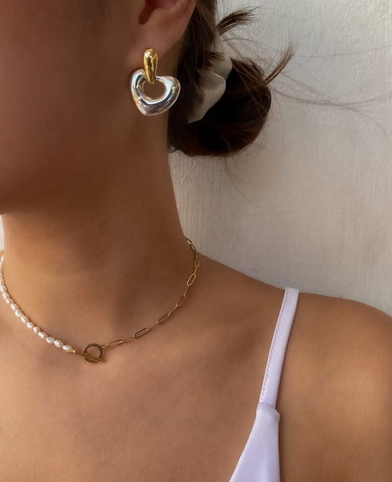 Eden Heart Mix Metals Earrings