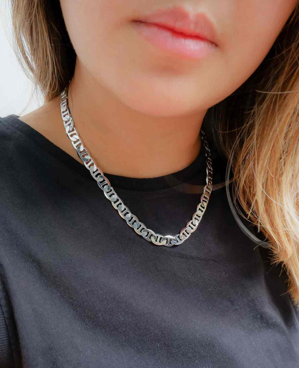 Freya Textured Chunky Silver Necklace