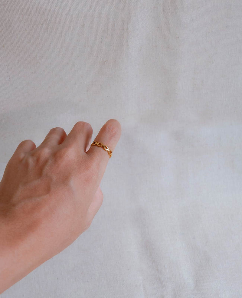 Hope Square All Round Gold Ring