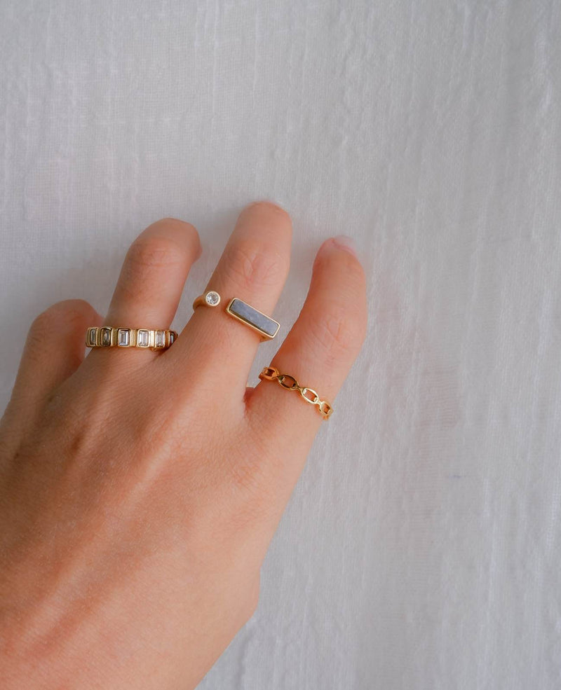Hope Square All Round Gold Ring