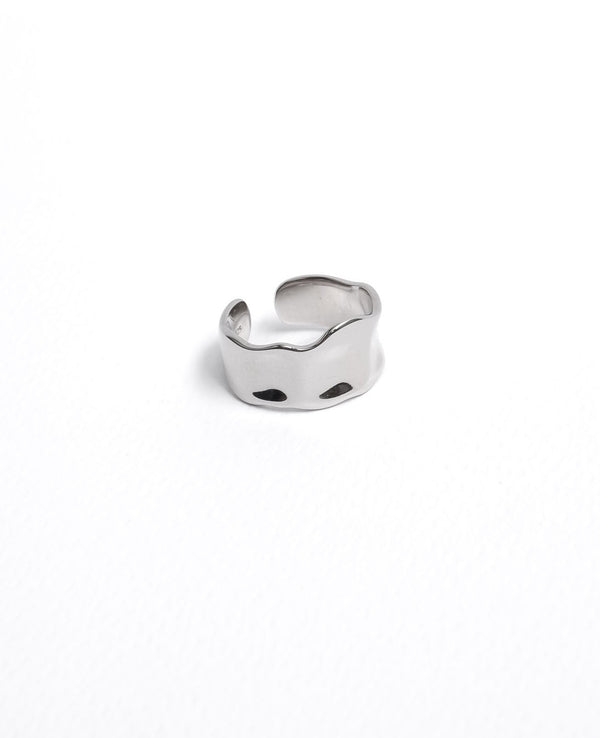 Khloe Crushed Silver Metal Ring