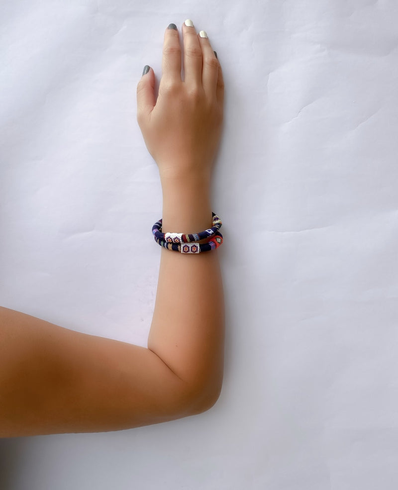 Kriff Cloth Beaded Boho Bracelet