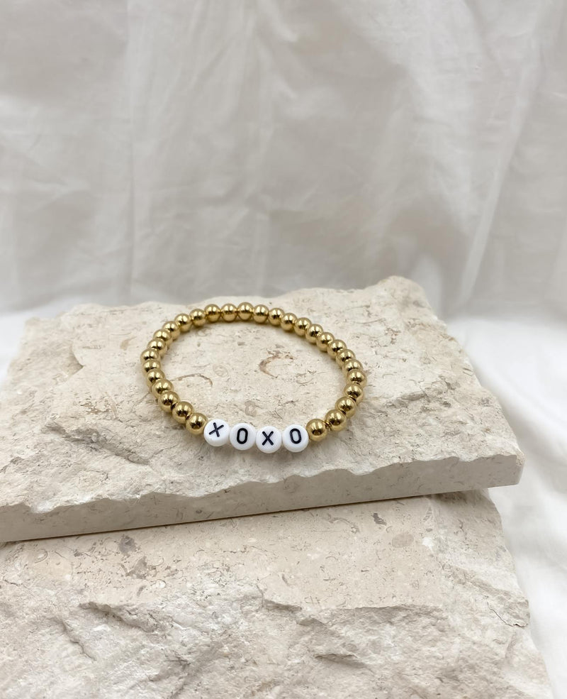 Layla XOXO Gold Beaded Bracelet
