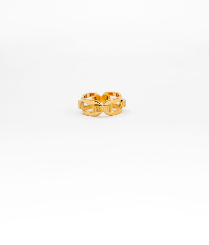 Lilah Buckle All Round Gold Ring