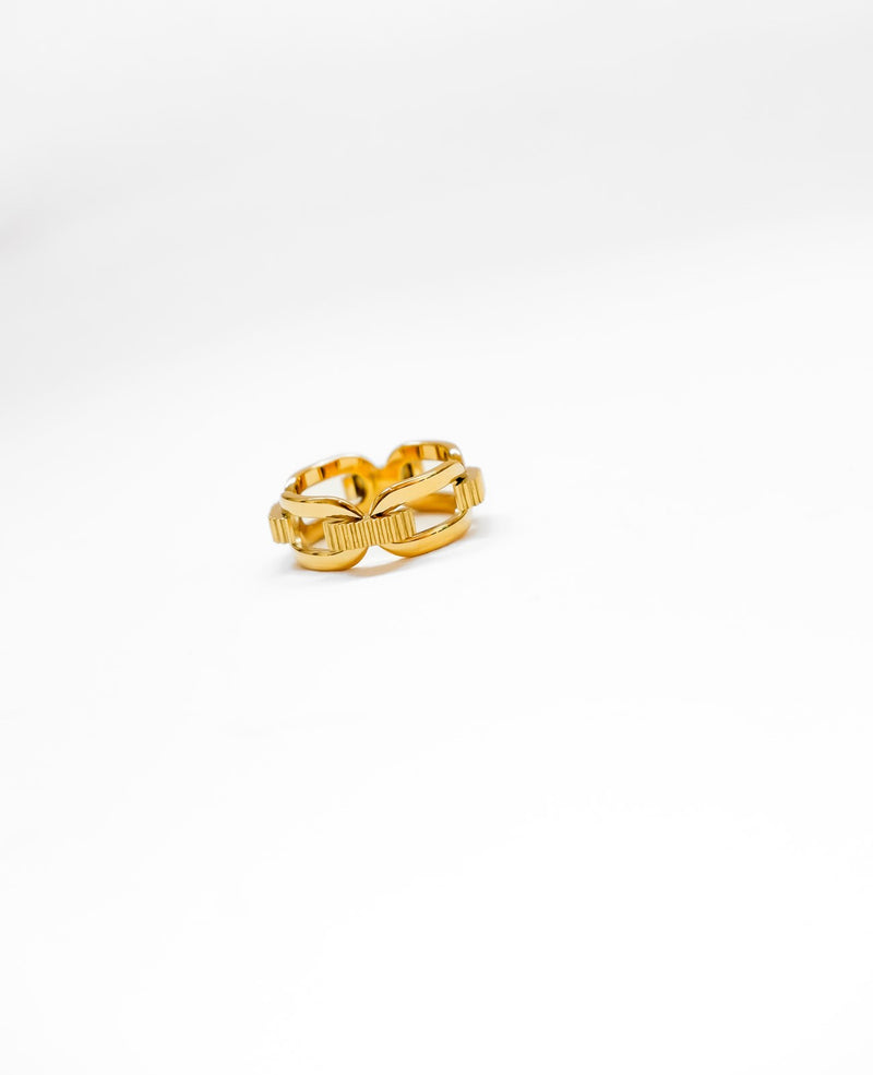 Lilah Buckle All Round Gold Ring