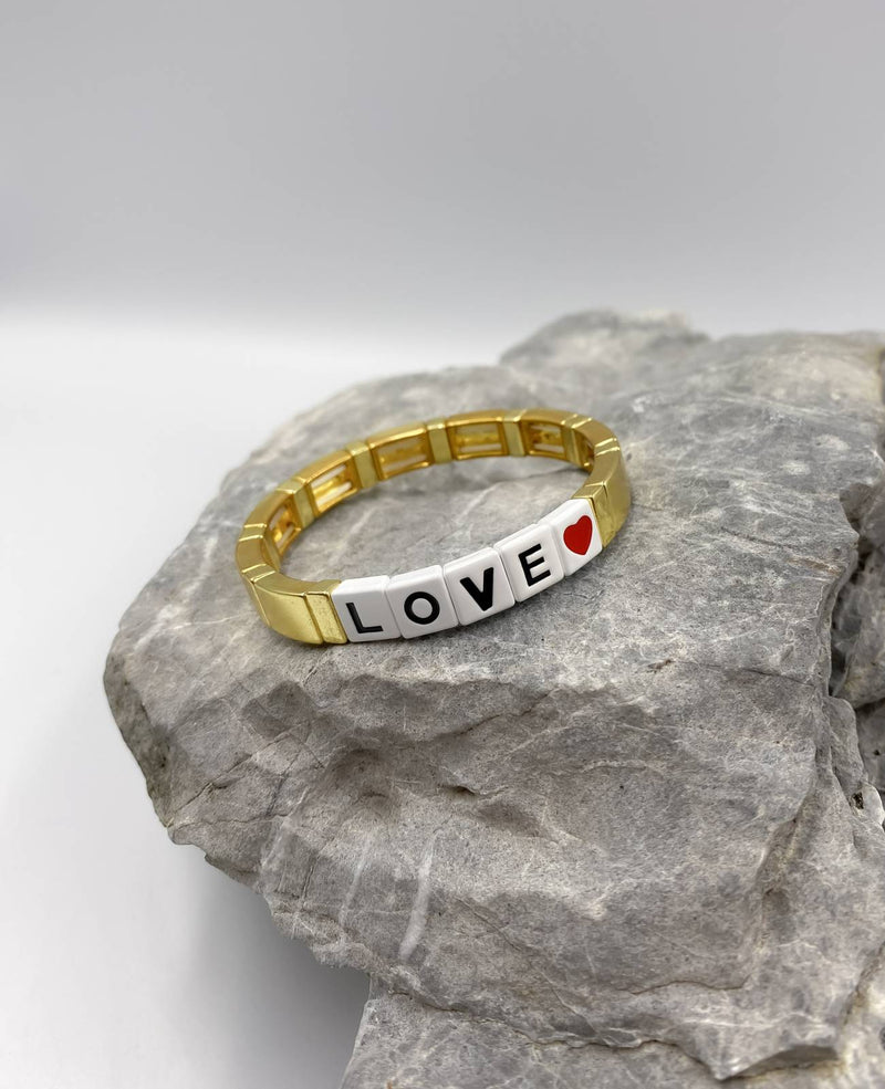 lolla love elastic band gold bracelet