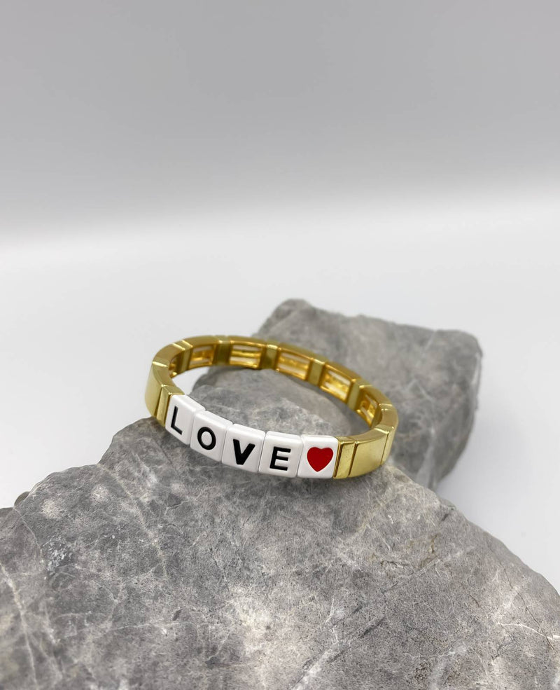lolla love elastic band gold bracelet