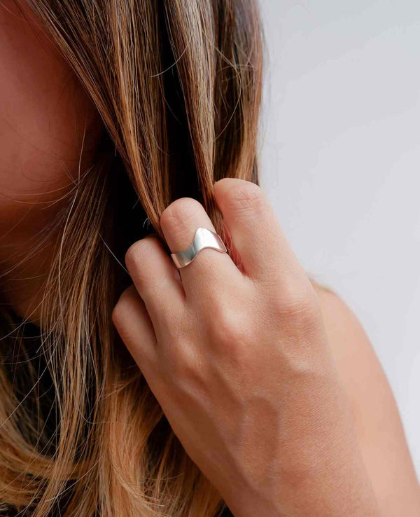 London Matte Irregular Silver Ring