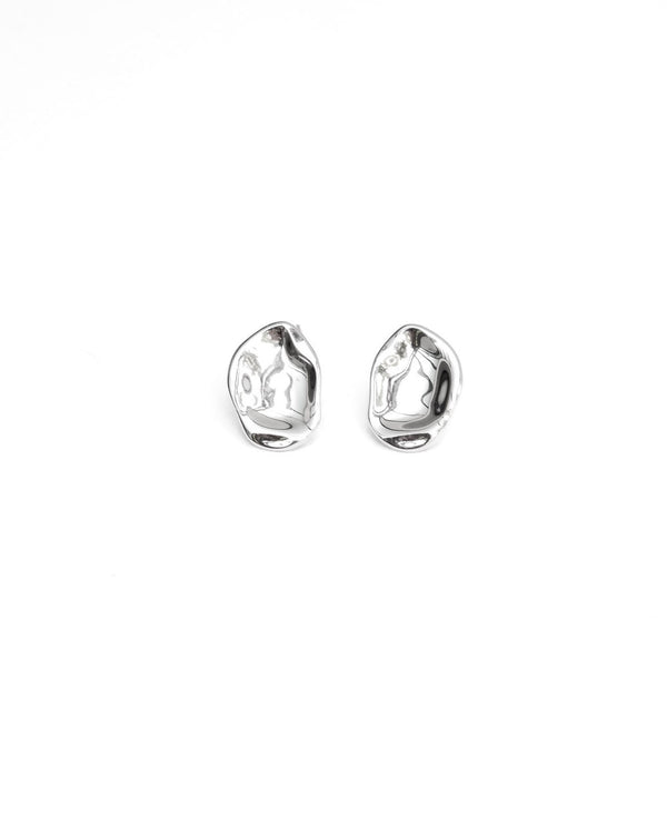 Lucinda Textured Silver Plate Earrings