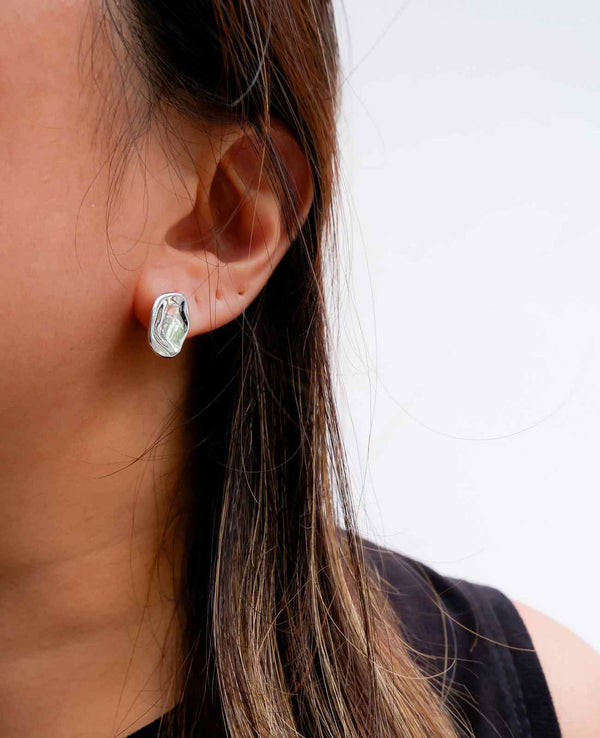 Lucinda Textured Silver Plate Earrings
