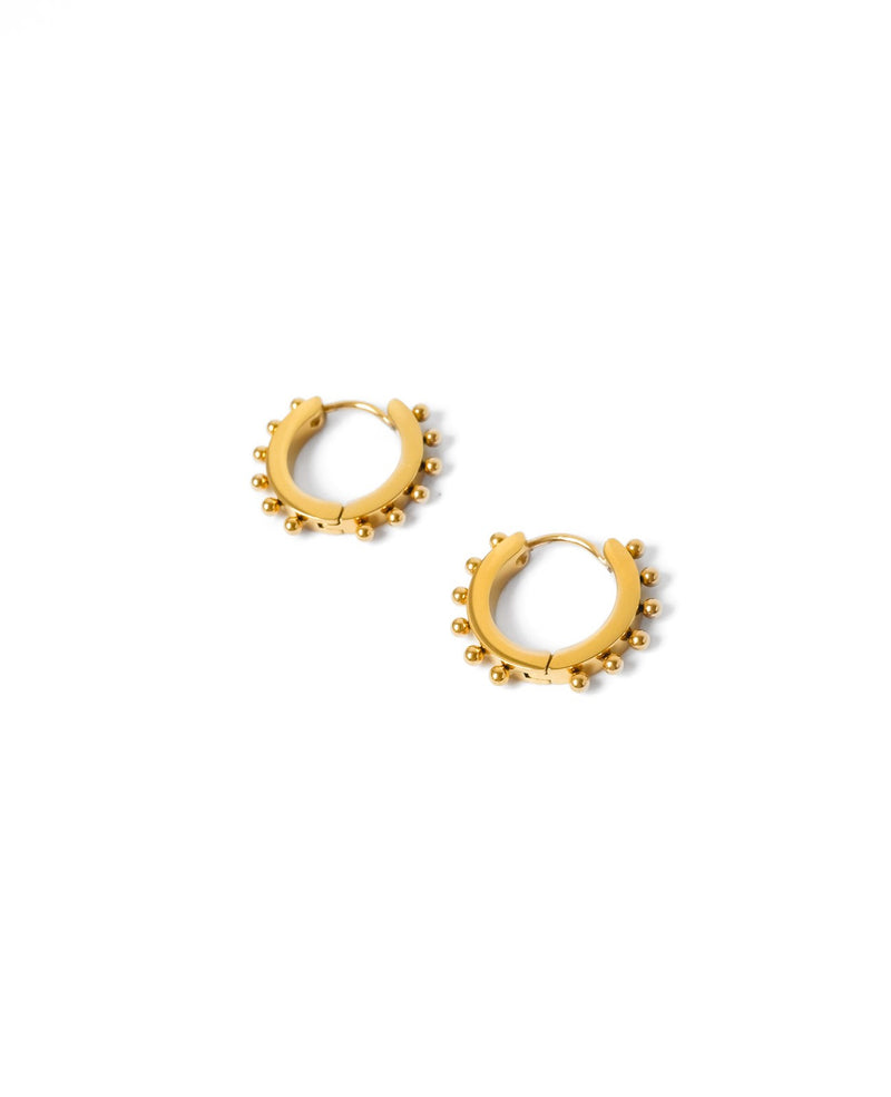 Parker Gold Studded Small Huggies