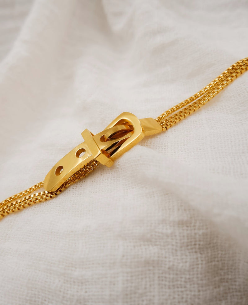 Poppy Belt Buckle Gold Bracelet