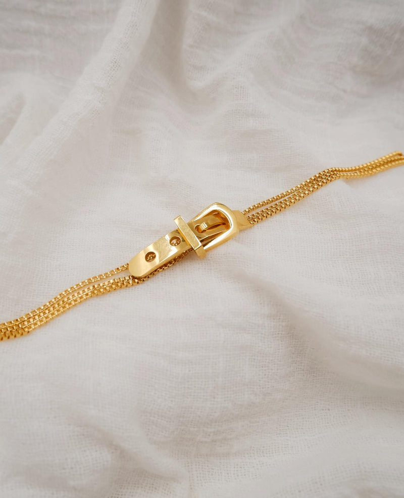 Poppy Belt Buckle Gold Bracelet