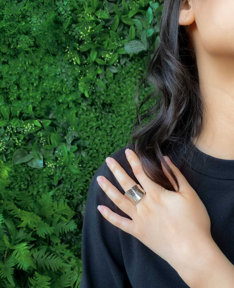 Cornelia Statement Chunky Silver Ring