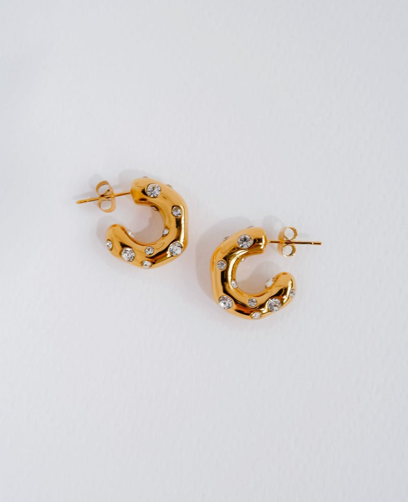 Serenity Diamond Rhinestone Hoop Earrings