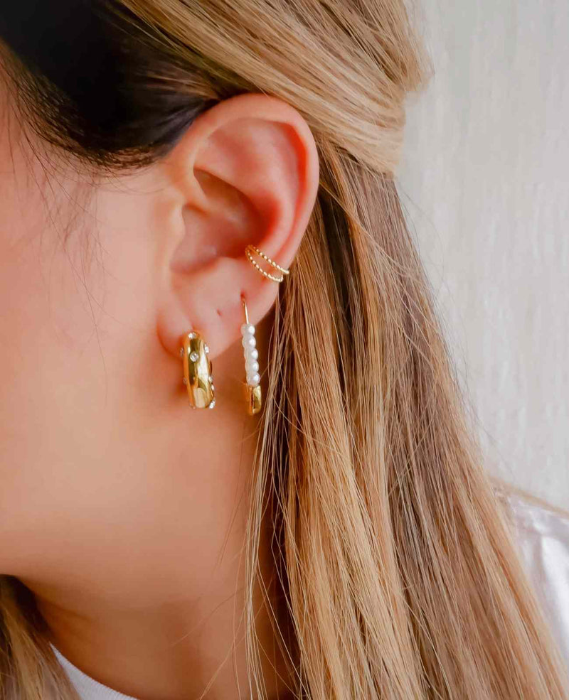 Serenity Diamond Rhinestone Hoop Earrings